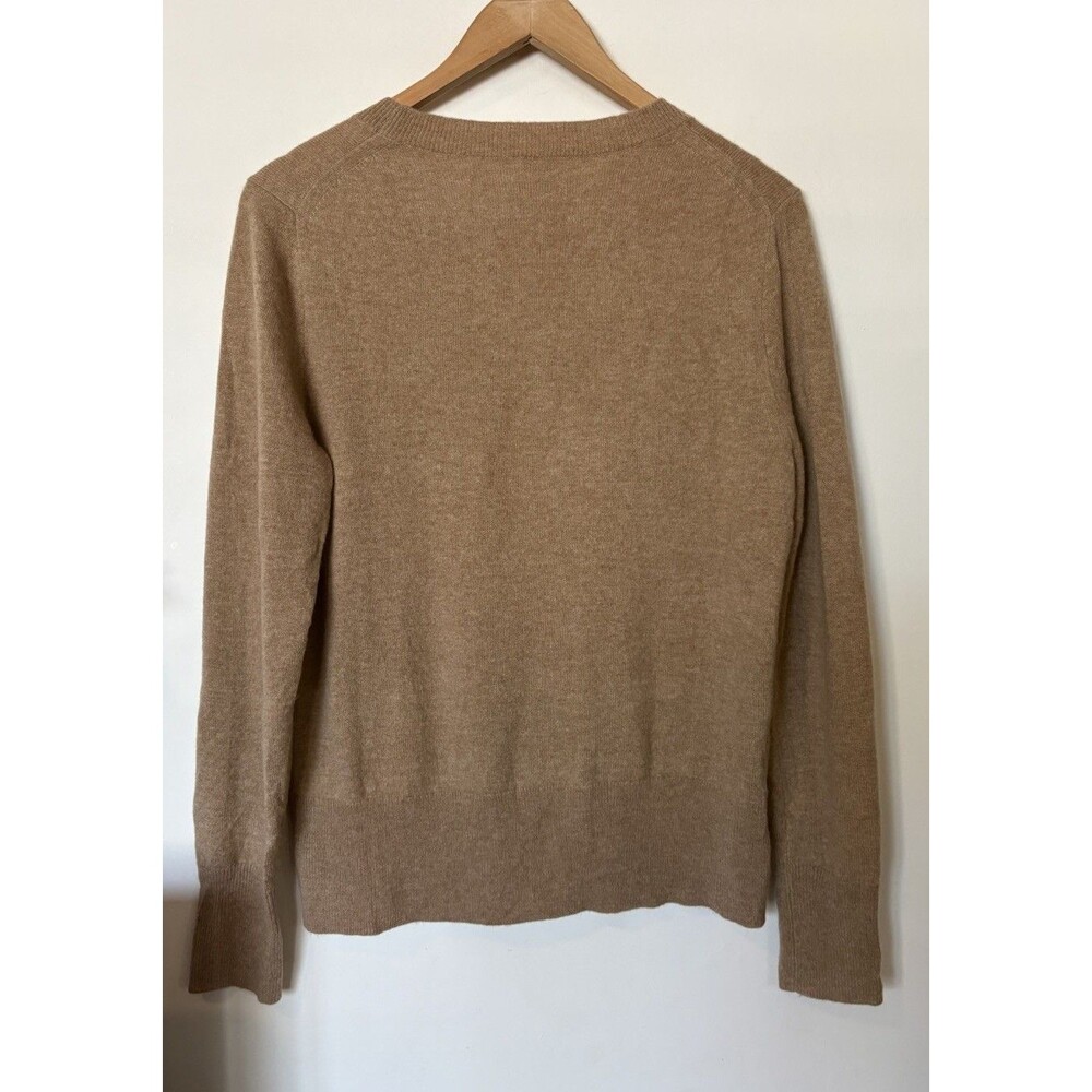 J Crew Camel Cashmere Classic Fit Crewneck Sweater Size Medium - Picture 4 of 8